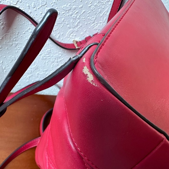 Michael Kors Serena quilted flap backpack in chili red - Picture 7 of 12